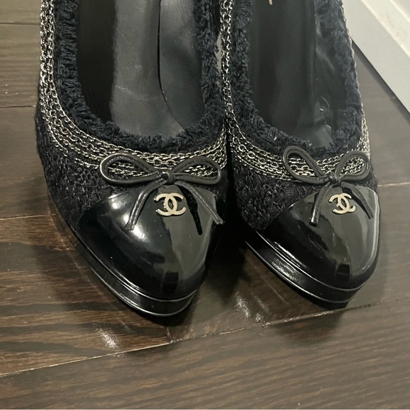Chanel Women's tweed Escarpins Pump Heels, sz 41 EU (11 US) Black - Picture 7 of 14